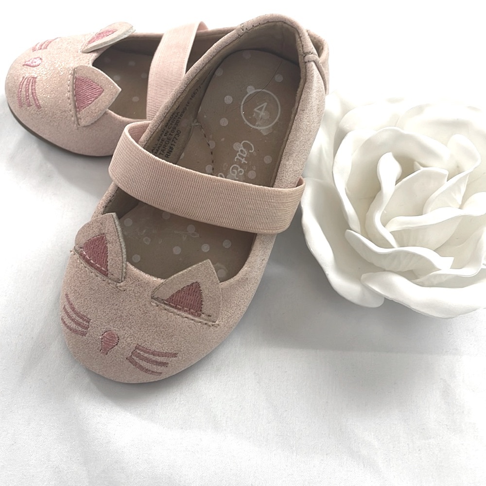 Cat & jack Cat glitter ballet flats Baby Girl  size 4